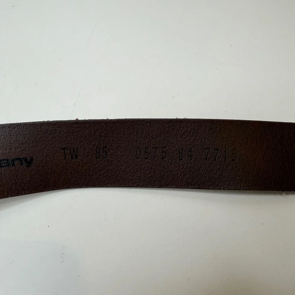 b.belt Leather Belt Womens Silver Brown Textured Handmade Germany 85